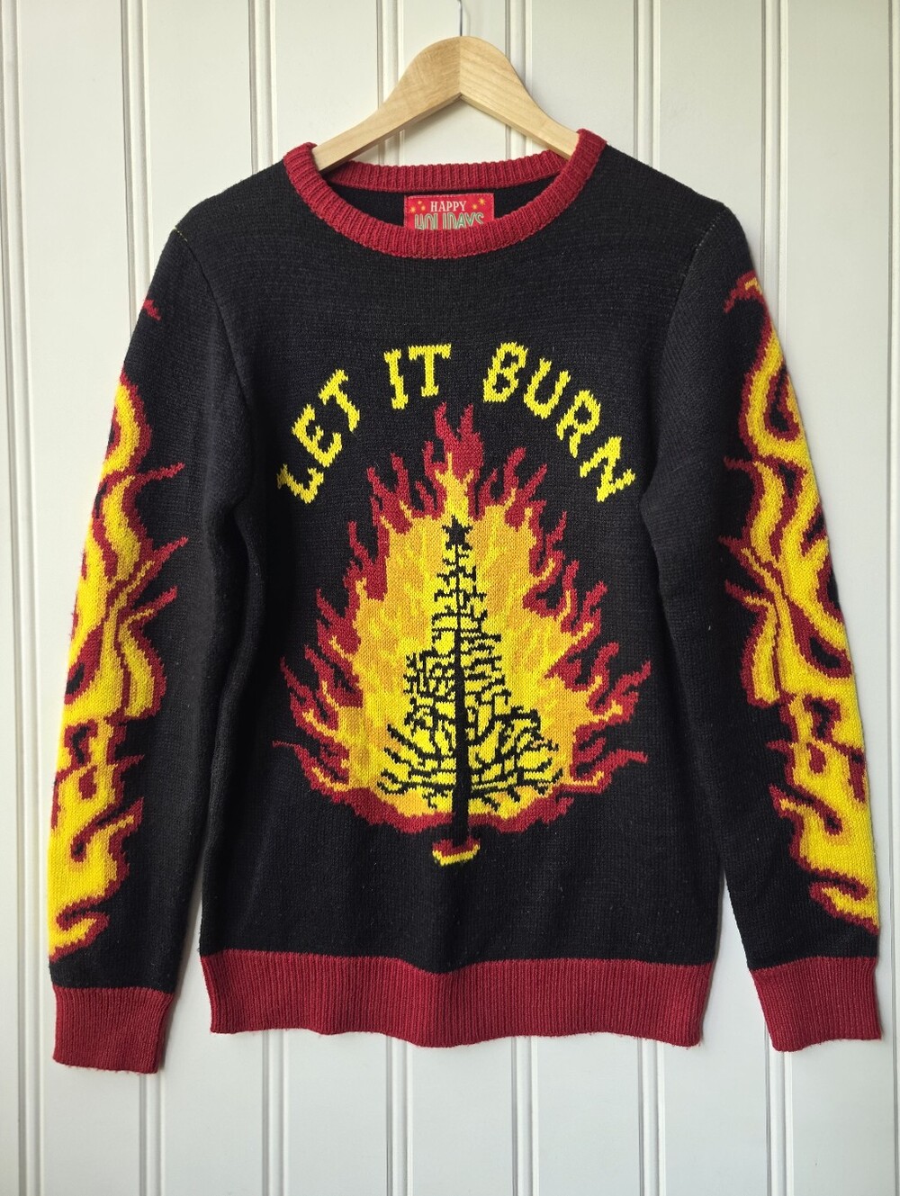 West Fourty Nine Let It Burn Ugly Christmas Festive Sweater Youth XL 16